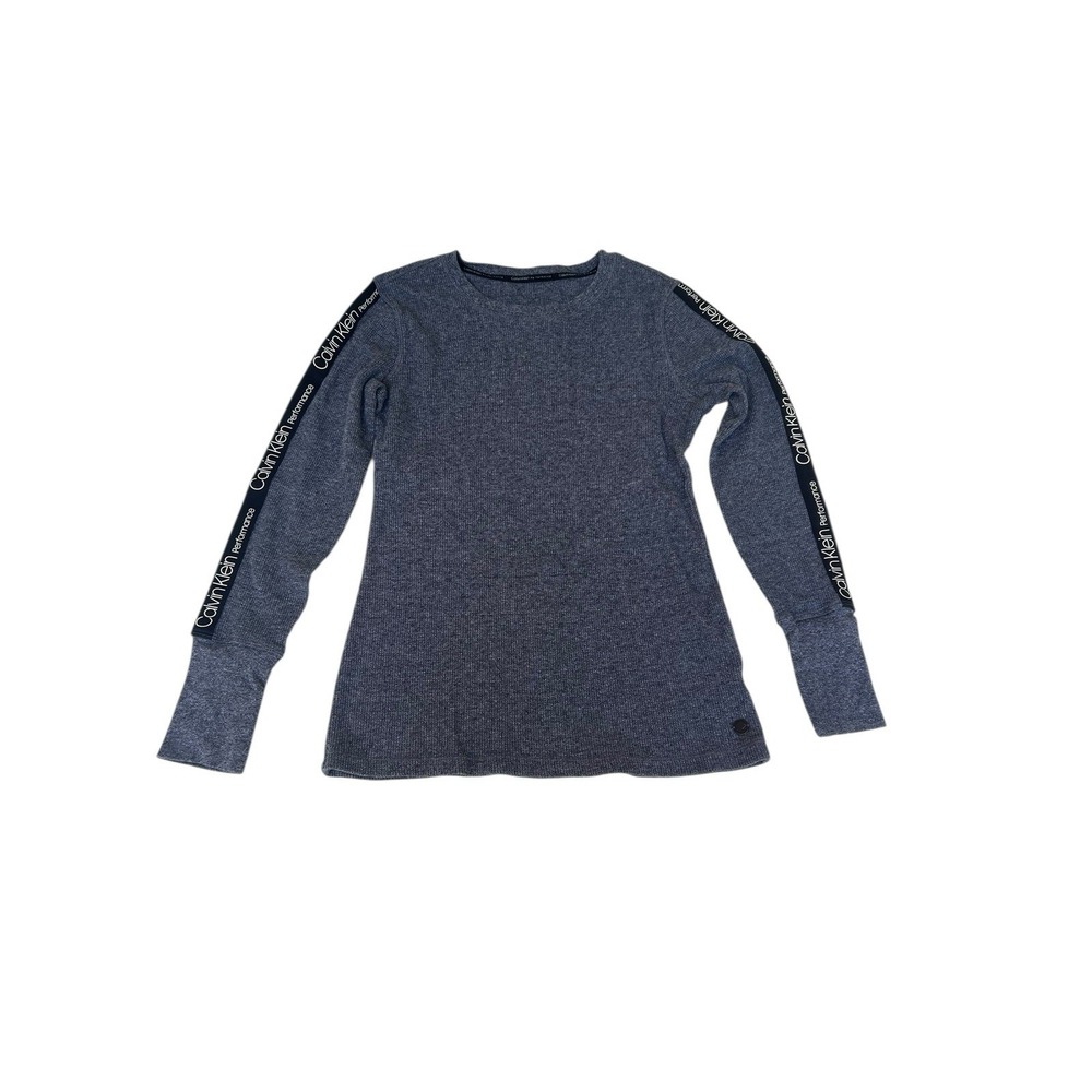 Womens calvin klein performance stretch gray long‎ sleeve shirt sz s